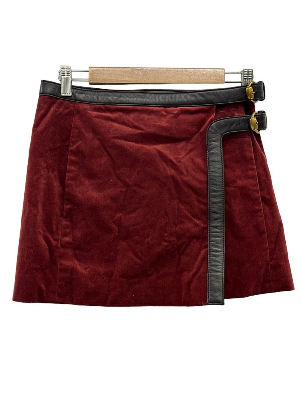 Gucci Wrapped Skirt 36 S Red Black